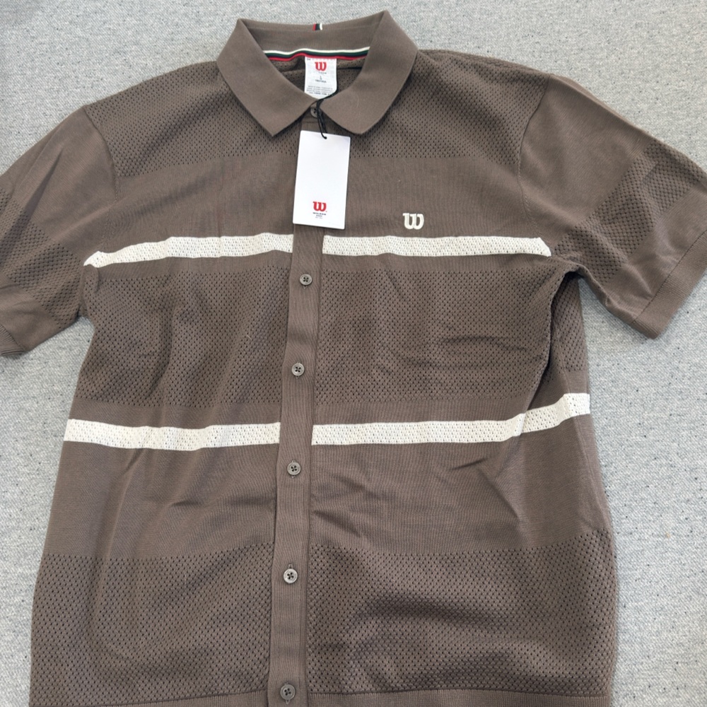 Wilson Brown Golf Knit Shirt NWT